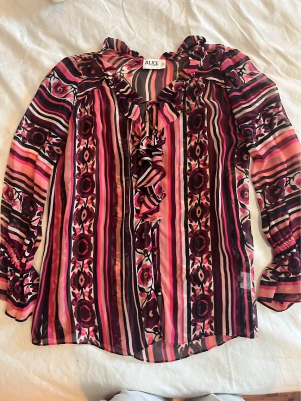 Alice by Temperley of London Silk Ruffle Blouse size 8
